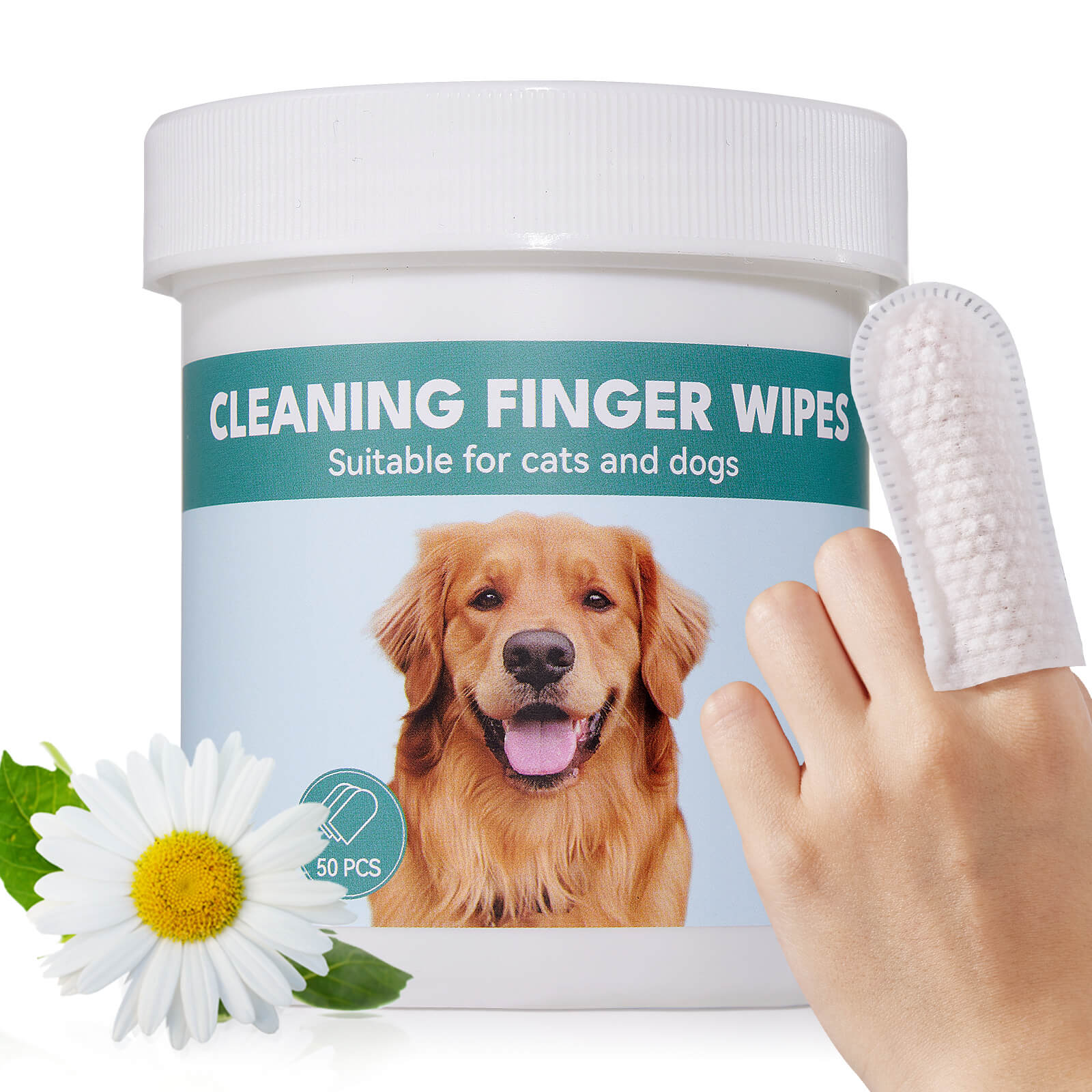 Natural Ear Wipes Finger for Dogs & Cats Comfy Finger Design