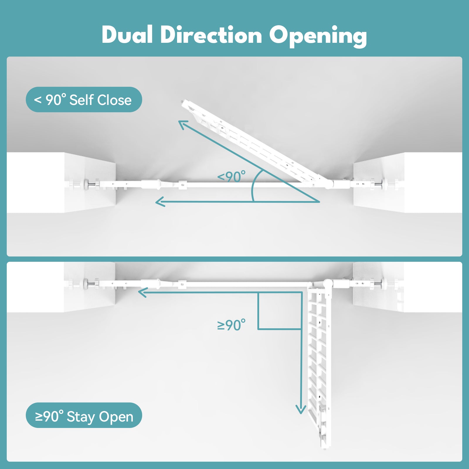 55.1" Extra Tall Pet Gate, 29.9-44.4" Wide Dog Gates for Doorways & Stairs